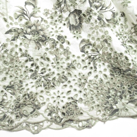 By Anthropologie Sleeveless Sweetheart A-Line Midi Dress Green Motif XL - Picture 12 of 15